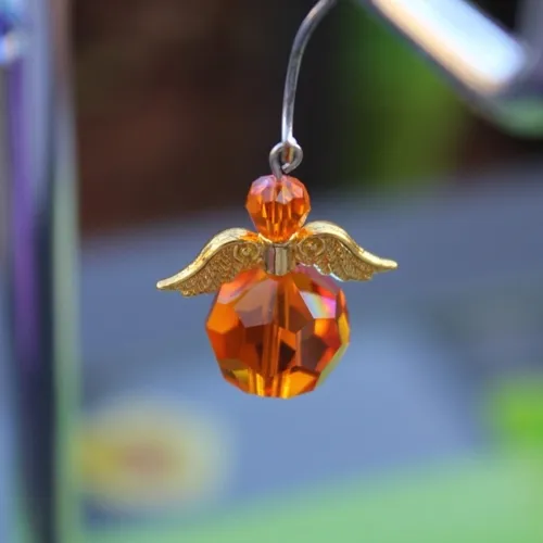 1 breloque pendentif "ange"  swarovski hyacinth ab - 24 mm