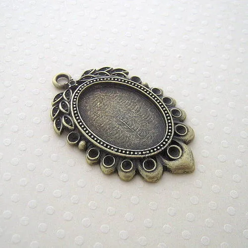 18x25mm pendentif bronze pour cabochon ovale 18x25 mm - scabob1825-9984
