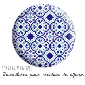 2 cabochons à coller maroc, marocain, faience, azuleros, carrelage ref 1795 - 16 mm -