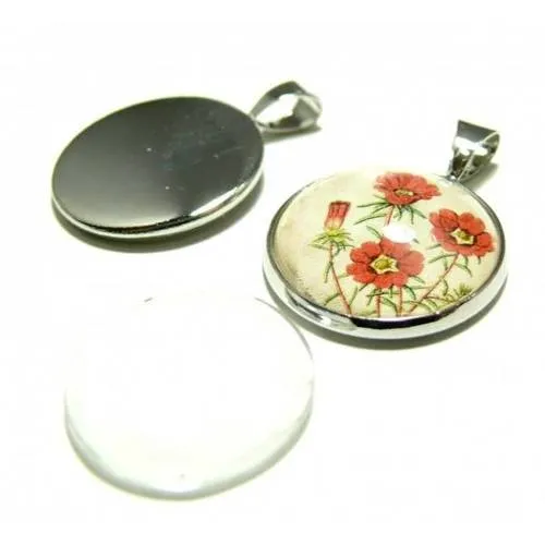 20 pièce 10 pendentif 18mm qualité attache triangle pp et 10 cab