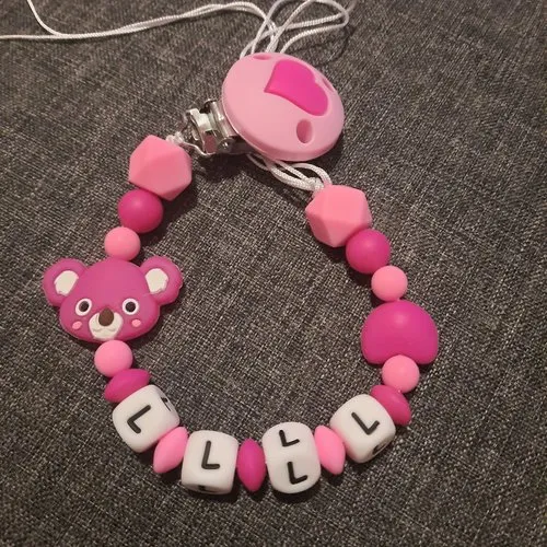 Attache sucette coeur et koala