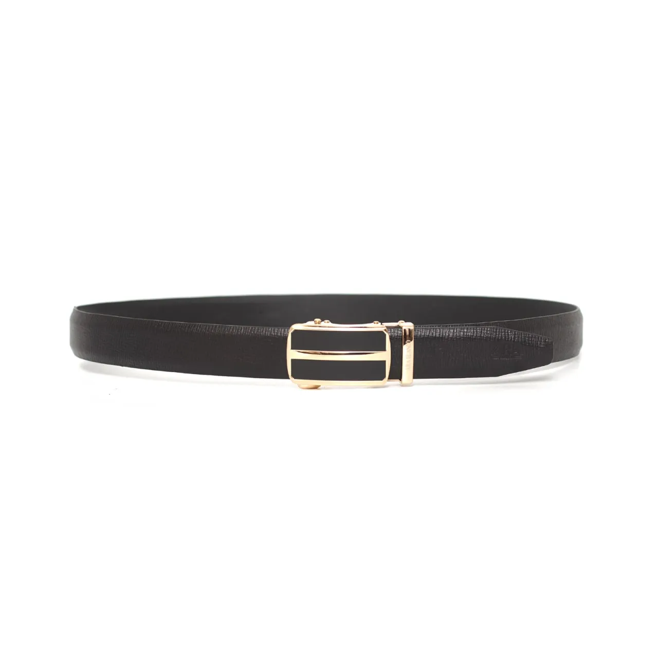 CEINTURE CUIR NOIR BOUCLE DOR AUTOMATIQUE