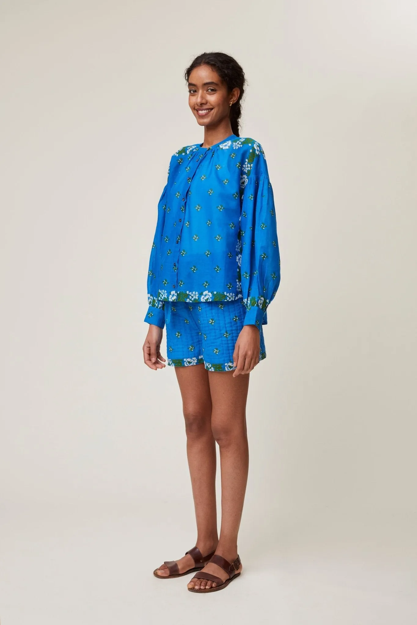 Chemise Viviane N°732 Patchwork Blue Worker