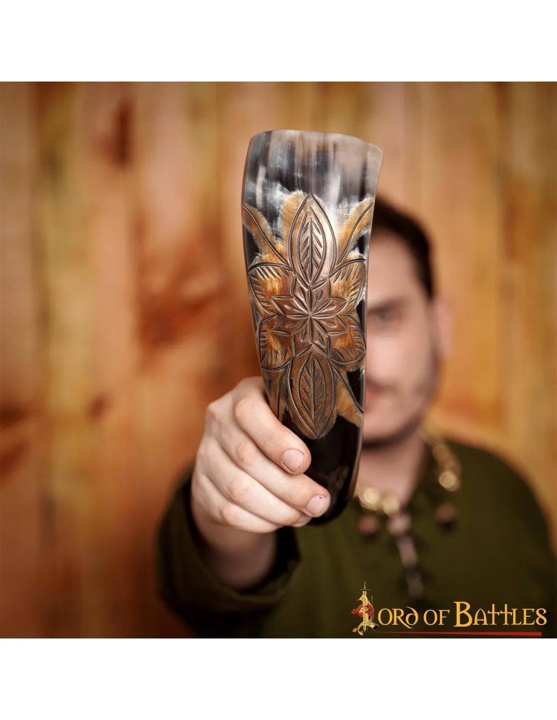 Corne à boire Fleur tachetée, 400-500 ml. ⚔️ Boutique Épées