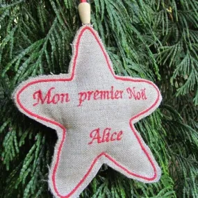 Etoile cadeau personnalisé "mon premier noël"