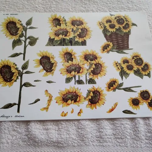 Feuille de découpage 3d tournesol