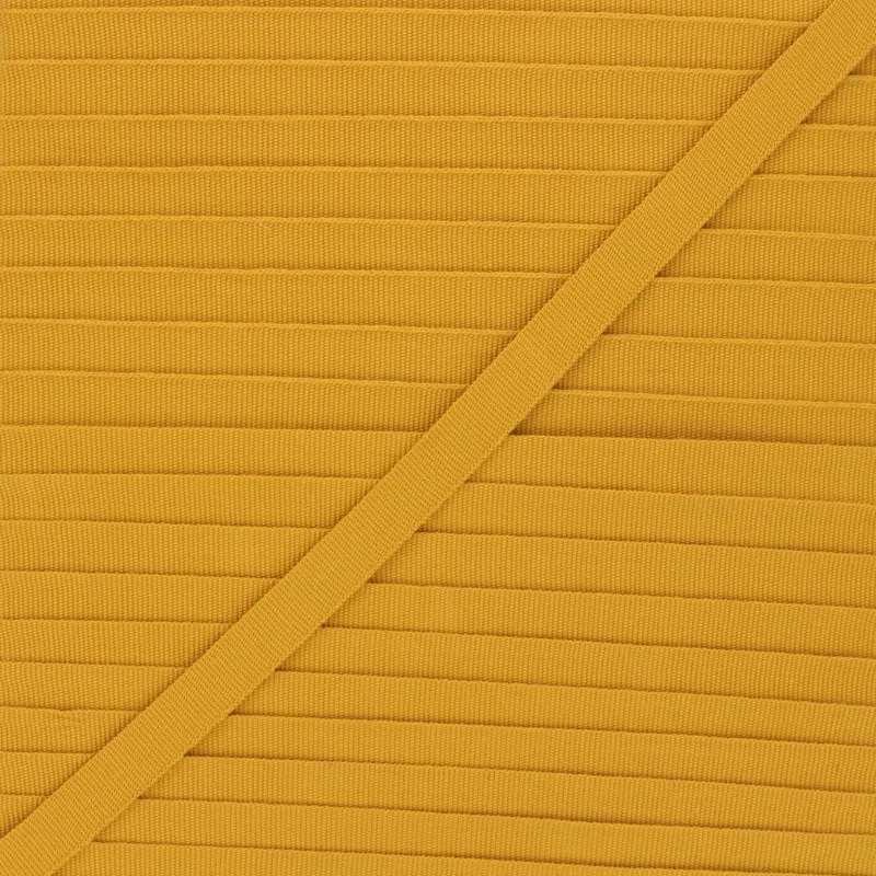 Galon aspect gros grain moutarde 10 mm