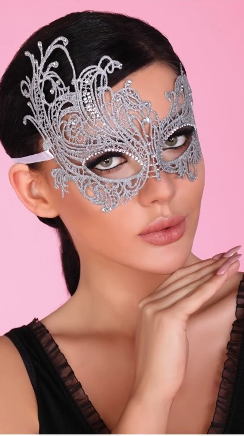 LC 1711 - Masque sexy argenté de chez Livco Corsetti
