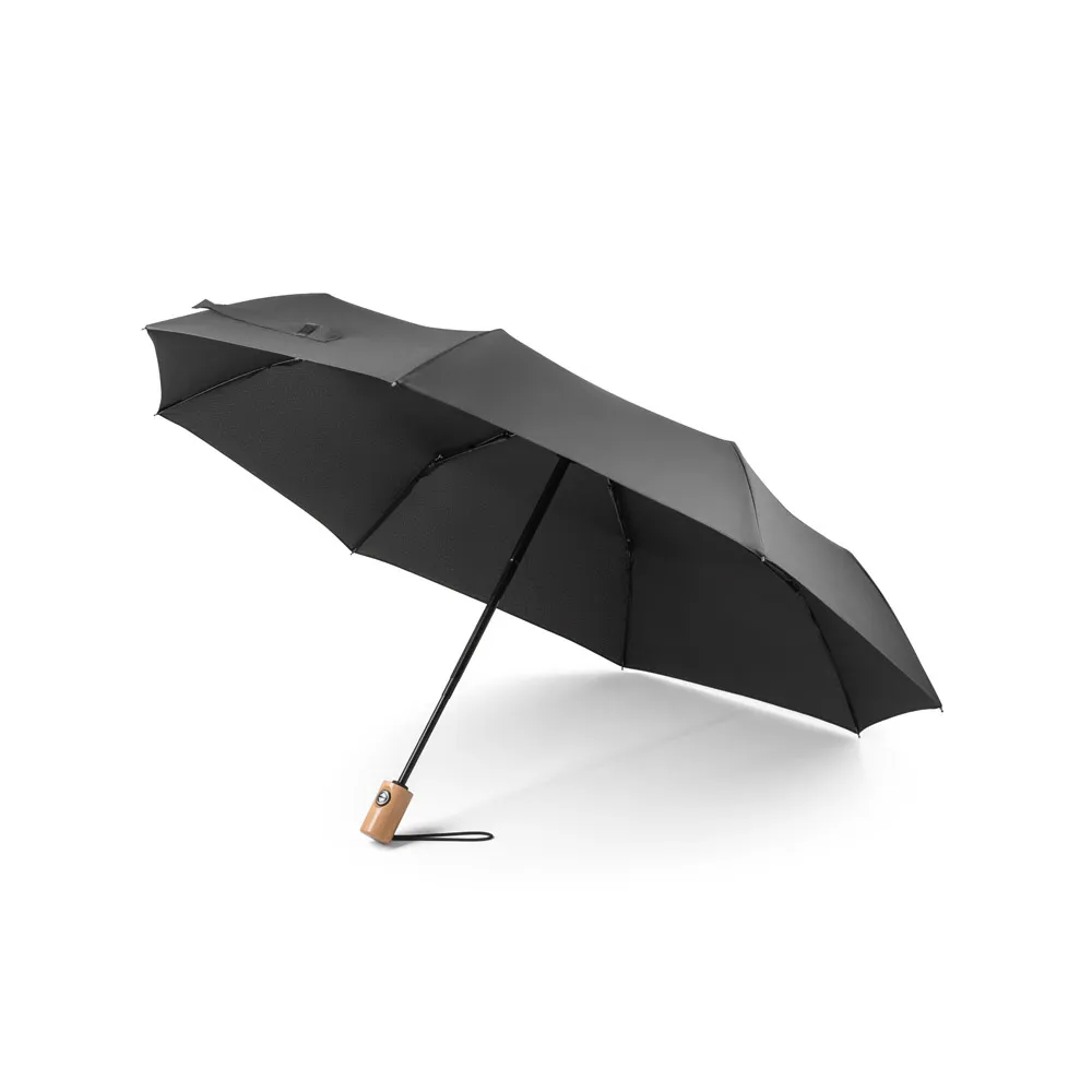 Parapluie pongé pliable publicitaire en PET recyclé - Ø99cm - RIVER - Vertlapub