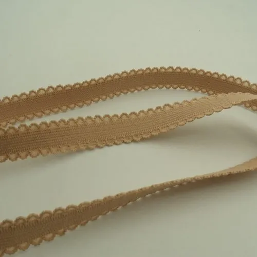 Ruban elastique dentelé chair, 10 mm