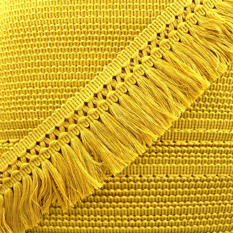 Ruban galon franges dentelle au crochet 65mm - safran