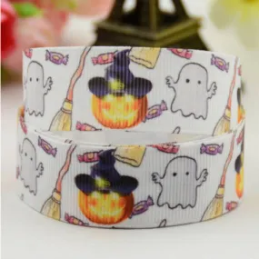 Ruban halloween - citrouille - fantôme - ruban gros grain