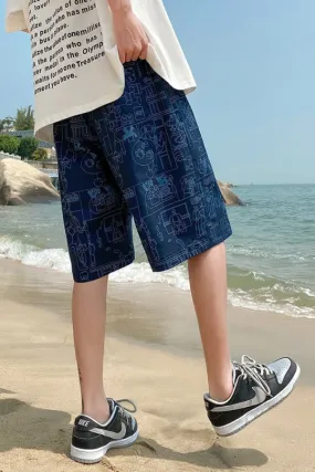 Short Bleu Foncé Y2K