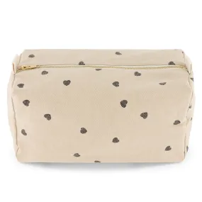 Trousse de Toilette Vic - Sable Coeurs Noirs